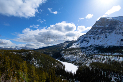 山脉,加拿大落基山脉,科特奈河,天空,水平画幅,雪,旅行者,户外,干净,北美
