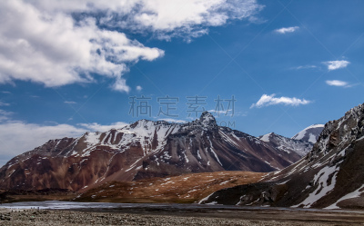 雪山,山脉,毕底,寒冷,空的,云景,雪,公路,湖,沙砾