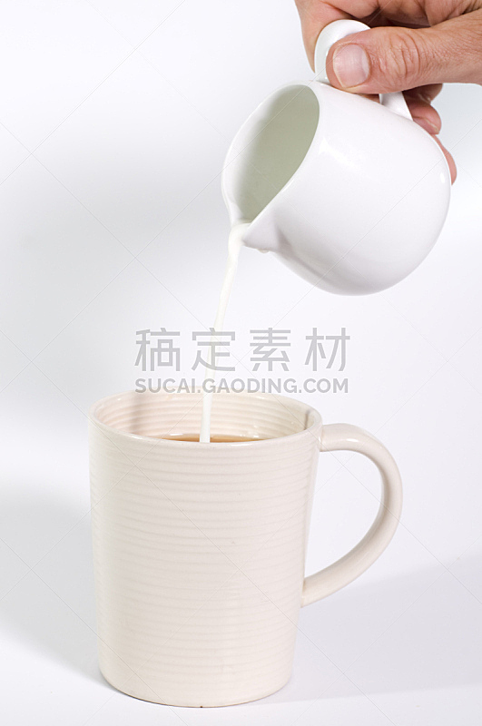 牛奶,茶,垂直画幅,留白,奶油,饮料,特写,部分,奶壶,白色