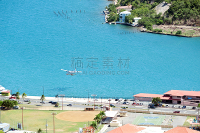 圣汤姆斯,青绿色,水,水上飞机,白昼,建筑外部,景观设计,热带气候,风景,图像