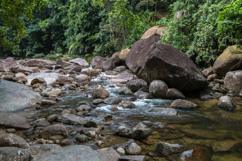 水,小溪,岩石,山,那空是贪玛叻洛坤,热带雨林,美,国家公园,水平画幅,地形