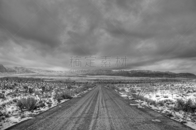 路,红岩谷州立公园,红岩峡谷国家保护区,天空,暴风雨,水平画幅,雪,无人,户外,云景