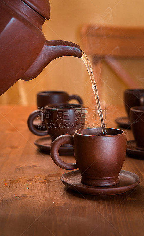 杯,木制,茶壶,粘土,桌子,普洱茶,乌龙茶,土器,垂直画幅,灵性