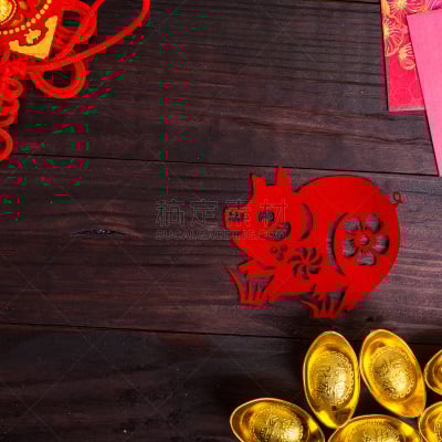 十二生肖,猪,马年,传统,红色,符号,星座,十二宫图,泰国,图像