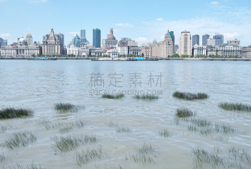 黄浦江,现代,上海,办公室,水,天空,水平画幅,无人,滨水,都市风景