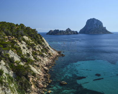 View from the top of Cala d'hort of es Vedrà