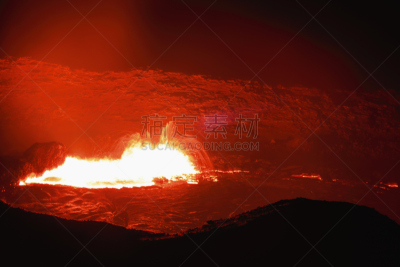 埃塞俄比亚,火山,熔岩湖,熔岩平原,里夫特谷,火焰图案,红灯,荒地,火炬塔,玄武岩