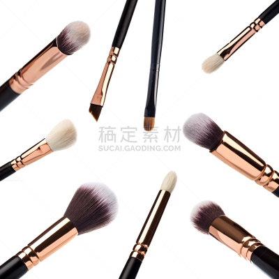 扑面粉,化妆刷,化妆用品,商品,白色背景,画笔,彩妆,分离着色,覆盖,布置