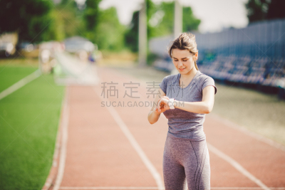 运动,女人,钟,青年人,手臂,自然美,马尾辫,运动竞赛,跑,锻炼