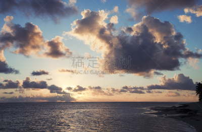 岛,海洋,云景,在上面,天空,南太平洋,曙暮光,气候与心情,棕榈树,海滩