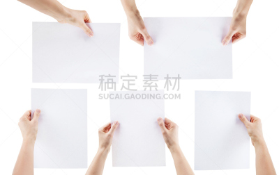 拿着,手,文档,空白的,迅速张贴,纸,留白,水平画幅,消息