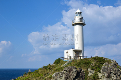 灯塔楼,在上面,水,天空,里山,水平画幅,无人,江岛无须鳚,户外,安全