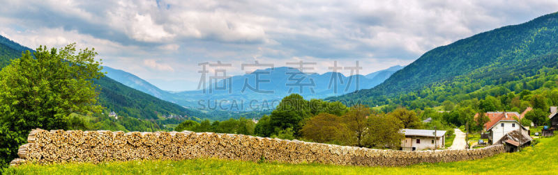 木料堆,张伯伦,阿尔卑斯山脉,长的,天空,夏天,草,都市风景,松科,格勒诺布尔