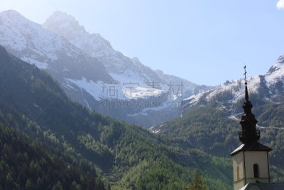 霞慕尼,地形,山,勃朗丛山,岩层,米迪正午峰,勃朗峰,阿法尔洼地,天空,水平画幅