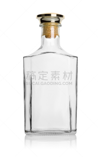 空的,瓶子,科涅克,垂直画幅,饮食,无人,软木塞,白兰地,白色背景,法式食品