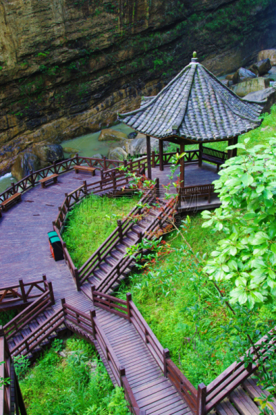 大峡谷,亭台楼阁,垂直画幅,天空,瀑布,走廊,夏天,怪异,植物,彩色图片