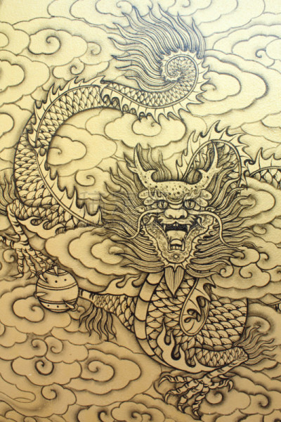 绘画作品,垂直画幅,传统,龙,东方人,亚洲人,摄影