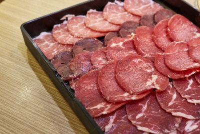 牛肉,切片食物,涮涮锅,传统,清新,食品,泰国,成分,餐具,动物