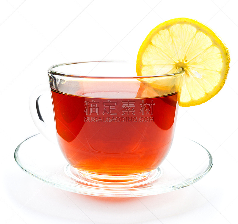 茶杯,透明,柠檬蛋糕,分离着色,绿茶,柠檬,杯,茶,饮料,自然界的状态