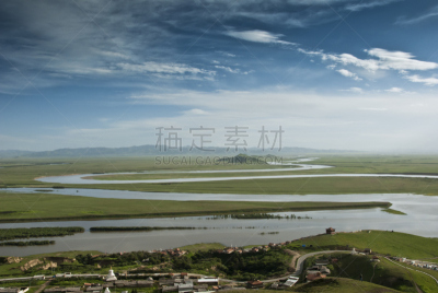黄河,中国,圣伯纳犬,四川省,自然,水平画幅,地形,户外,平原,山