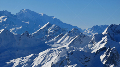 瑞士阿尔卑斯山,勃朗峰,冬天,视角,远距离,白昼,天空,水平画幅,雪