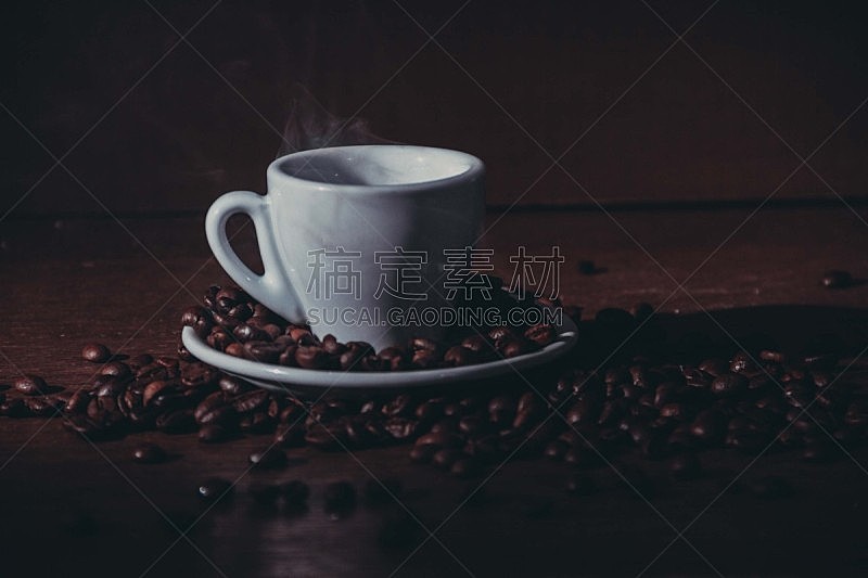 桌子,咖啡豆,咖啡杯,烤咖啡豆,早晨,饮料,白色,图像技术,清新,肉桂