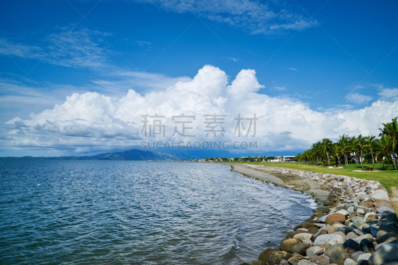 海滩,度假胜地,风景,云,图像,海洋,美拉尼西亚,酒店,斐济,无人