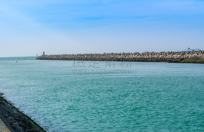 河流,海洋,风景,河口,混泥土块,安全,法国,环境,天气,海岸线