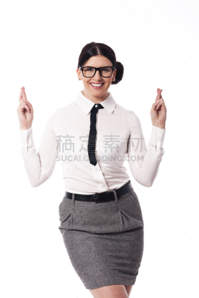 盘着手指,女人,眼镜,幸福,衣服,撒谎者,道口标志,商务,专业人员,肖像