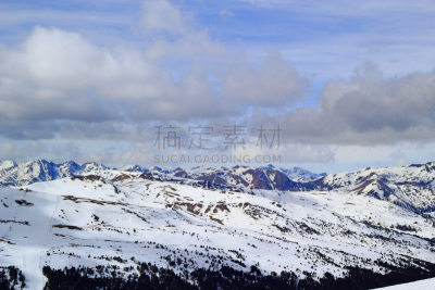 山顶,安道尔,滑雪雪橇,居住区,活力,寒冷,运动,极限运动,云,雪