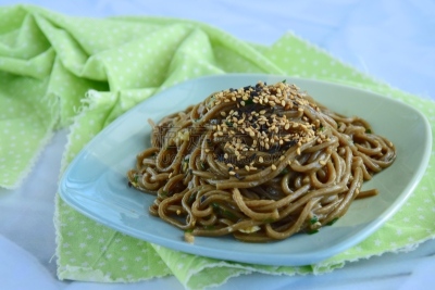 大蒜,芝麻,生姜,酱油,荞麦面,装饰菜,自制的,图像,水平画幅,无人
