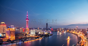上海,都市风光,金茂大厦,上海环球金融中心,黄浦江,东方明珠塔,外滩,浦东,水平画幅,无人