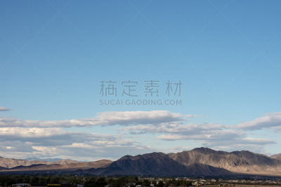 云,莫哈韦沙漠,在上面,天空,地形,山,云景,房屋,图像,内华达州