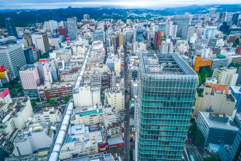 仙台,城市天际线,自然,棒球,城镇景观,风景,摩天大楼,图像,新干线,太平洋