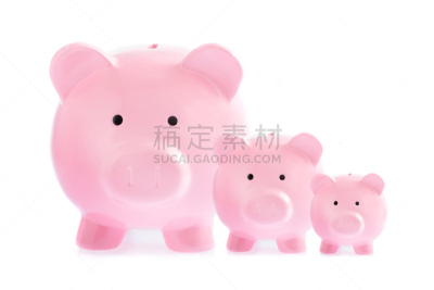 小猪扑满,粉色,三个物体,三只动物,背景分离,家庭,玩具,动物群,猪,动物