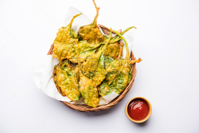 菠菜,脆,清新,配方,香炸杂菜,下午茶,食品,马哈拉施特拉邦,图像,小吃