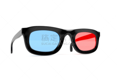 三维图形,眼镜,白色背景,3d电影,绘画插图,分离着色,背景分离,边框,塑胶