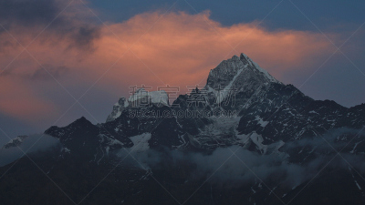 南奇集市,丹母瑟库峰,坤布,美,水平画幅,雪,无人,喜马拉雅山脉,户外,山