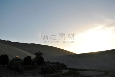 敦煌,甘肃省,沙丘,中国,掸邦,沙漠绿洲,戈壁滩,新月形,丝绸,纪念碑