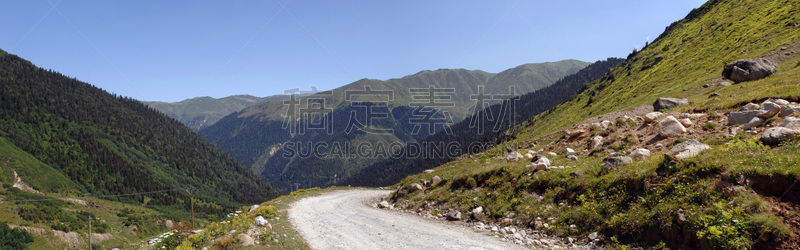 黑海,全景,土耳其,山,路,高处,牧场,季节性牲畜移动,帕纳若玛山庄,自然