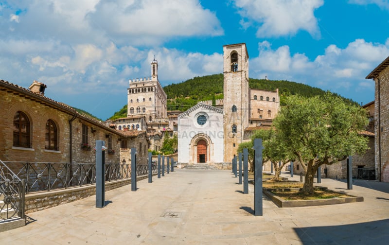 意大利,宫殿,城镇,风景,中世纪时代,古比奥,翁布里亚大区,佩鲁贾,giovanni boccaccio