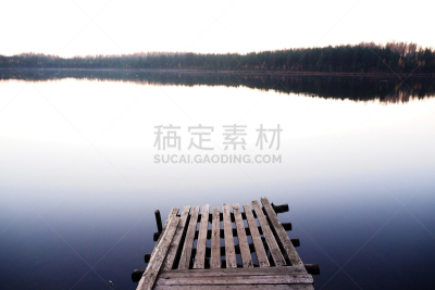 湖,木制,码头,森林,地形,从上面看过去,挪威,西伯利亚,自然界的状态,云
