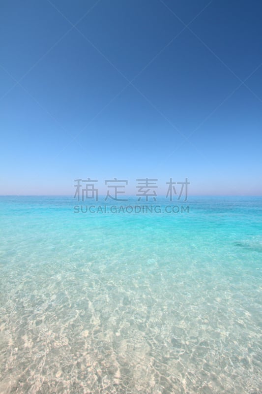 海洋,水晶,地平线,波尔图卡特斯基海滩,莱夫卡斯,爱奥尼亚海,垂直画幅,水,天空