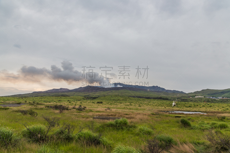 熊本,九州,日本,火山,,阿苏市,硫磺,火山喷口,天空,美