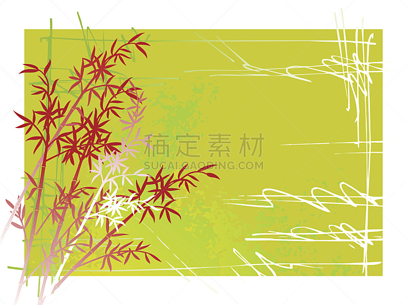 竹子,背景,白桃花心意大利面,自然,绘画插图,禅宗,无人,夏天,插图画法,植物