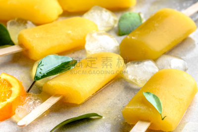 清新,橙子,夏天,冰,精神振作,概念,寒冷,波兰,食品,果汁冰糕