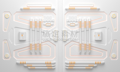 走廊,三维图形,绘画插图,未来,背景,霓虹灯,金属质感,损坏的,秘密,视角