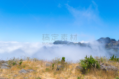 峰鲁伊峰,马德拉,葡萄牙,徒步旅行,皮科,天空,水平画幅,无人,大西洋群岛,夏天