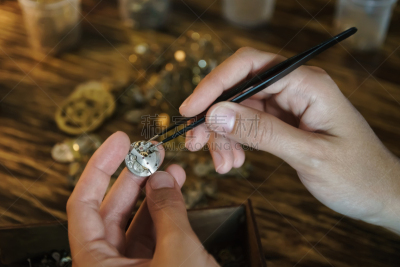 钟,工匠,嵌齿,专门技术,部分,齿轮,一个人,复古风格,坏掉的,古董