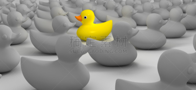 橡皮鸭子,与众不同,鸭子,异乎寻常,反差,个性,新的,水平画幅,古怪的,灰色